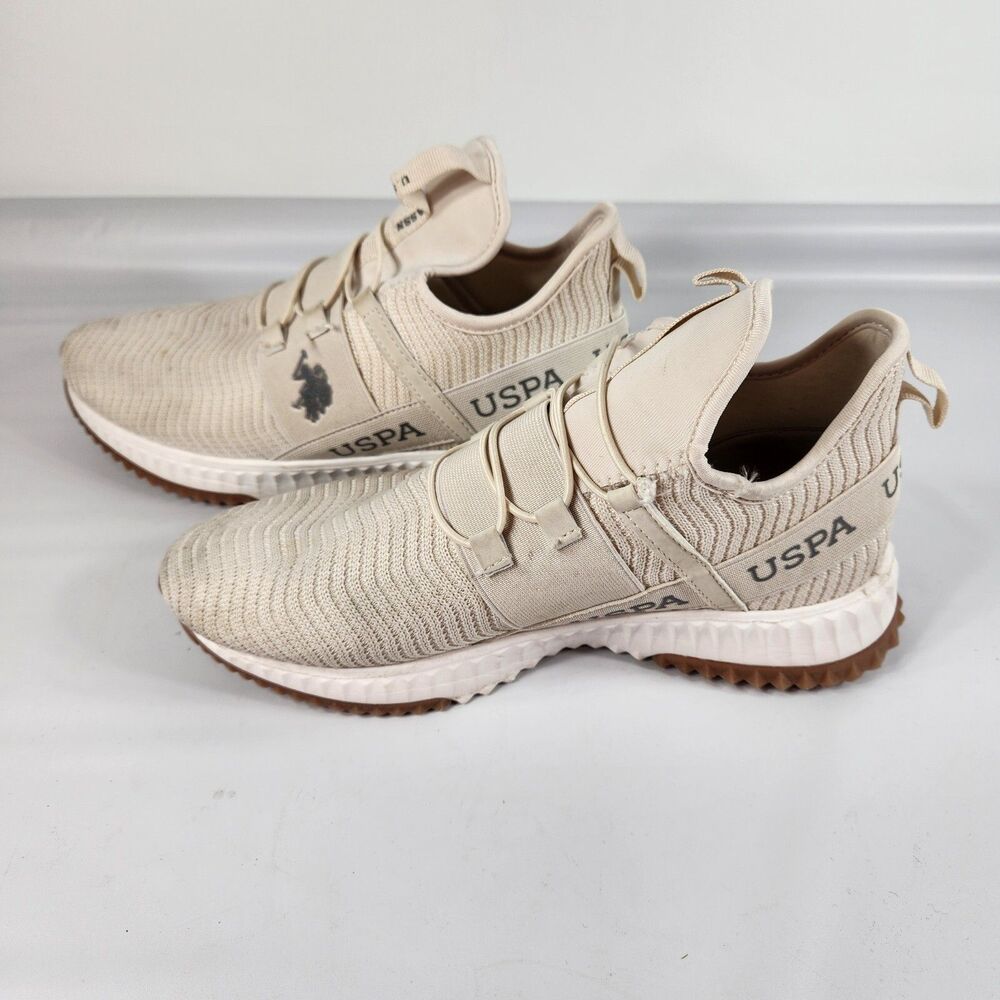 USPA Polo Assn Womens Tan Beige Shoes Sneakers Size 8.5 8 1/2